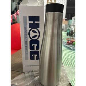 Hogg Push Top Bottle Tumbler Stainless Steel Insulated Hot Cold New Silver Drink